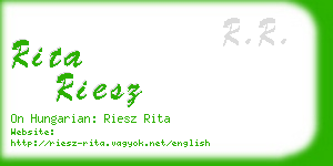 rita riesz business card